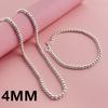 Jóias de comércio exterior banhadas a prata 925 4MM contas colar pulseira terno temu AliExpress explosões