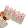 Pinza para el pelo de flor de cerezo rosa estilo japonés para niñas, dulce y delicada con una sensación cremosa, pinza bb de flor de cerezo, accesorio para el pelo para flequillo lateral