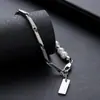 Pulsera de Acero Titanio con Rombos de Perlas Transfronterizos para Hombres, Moderna, a la Moda, Sencilla, Diseño Único, Joyería de Regalo de Diseño de Nicho para Mujeres