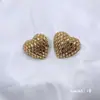 Pendientes de Diamante Completo Degradados, Pendientes de Moda Coloridos en Forma de Corazón de Lujo Ligero, Pendientes Dulces de Dopamina de Gama Alta
