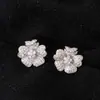 Brincos de Camélia Tridimensional com Zircônia Design Clássico Pétalas Versátil Moda para o Dia a Dia Brincos de Alta Qualidade com Temperamento para Mulheres