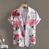 Camisa Masculina de manga curta Verão Impressão Digital Comércio Exterior Camisa Masculina Praia Masculina Lazer Férias Transfronteiriças Novo Estilo