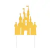 Celebridad de internet Castillo infantil Tarjeta de decoración para pastel de cumpleaños Rosa Príncipe Dorado Princesa Ambiente Disposición Enchufe Decoración