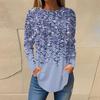 2023 Europeu e Americano Amazon outono e inverno Novo suéter de camisa de manga comprida estampada roupa feminina AliExpress casual gola redonda manga comprida
