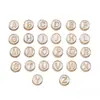 Cuentas Redondas Perforadas de Aleación con Letras 26 Colgantes del Alfabeto Inglés Charms de Letras para Manualidades Accesorios para Manualidades