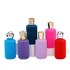 Botella de Vidrio para Perfume Aterciopelada, Botella Vacía Transparente de 100 ml, Procesamiento Personalizado, Botella Dispensadora de Muestras de Perfume, Tapa de Perfume Aterciopelada