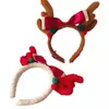 Diadema Linda de Peluche con Cabeza de Alce para Mujer Disfraz de Navidad Diadema Alta con Cráneo y Astas Hombre de Jengibre Otoño e Invierno Pinza para Lavarse la Cara