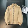 Chaqueta de béisbol retro vintage americana, ropa deportiva de otoño para hombre, casual, cuello alto, chaqueta Harrington de corte holgado