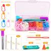Caja de Pines Pequeños Marcadores de Colores Lana para Tejer Hebilla de Posicionamiento de Plástico Suéter Tejido DIY Hebilla Anti-Desabrochado Mayoreo