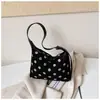 Bolsa de ombro estilo coreano com estampa de bolinhas, bolsa tipo balde estilosa e única com color-blocking, bolsa de ombro e transversal nicho, simples e moderna