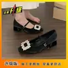 Zapatos de Noche con un Suave Lazo de Estilo Francés, Zapatos de Ballet, Zapatos de Tacón Alto con Hebilla Cuadrada de Pedrería 2026, Combinados con un Vestido, Zapatos de Hada