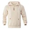 Moletom com capuz de fleece masculino transfronteiriço Amazon tamanho europeu primavera e outono comércio exterior solto casual com meio zíper