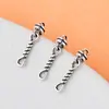 Plata de Ley S925 Sólida Vintage Eslabón Extendido DIY Palo Cuerda de Cáñamo Conector Pulsera Collar Accesorios de Joyería