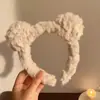 Faixa de Cabelo de Pelúcia para Lavar o Rosto e Maquiagem, Orelhas de Gato e Urso Fofas de Desenho Animado, Acessórios de Cabelo Femininos de Desenho Animado com Estampa de Leopardo, Novos Acessórios de Cabeça