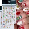 Belleza Completa Transfronterizo Nuevo Arte de Uñas Pegatinas en Relieve Copo de Nieve Navideño Papá Noel Hombre de Jengibre Pegatinas para Arte de Uñas
