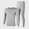Ropa de otoño en oferta traje para casa hombre algodón ropa interior térmica fina cuello redondo ajustado talla grande suéter de algodón prenda base pantalones largos para hombre