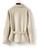 Comercio Exterior Transfronterizo Estilo Europeo y Americano Ropa de Mujer 2026 Otoño Nueva Llegada Solapa con Cinturón Chaqueta de Cuero de Oveja Talla Grande Top