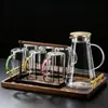 Juego de Vasos de Vidrio de Colores Xinhonghe con Asa para Uso Doméstico en la Sala de Estar, Vasos de Vidrio de Alta Gama para Beber y Té, Vasos de Agua de Gran Capacidad