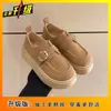 Zapatos Birkenstock de Suela Gruesa para Mujer, Mocasines de Plataforma de Moda y Gama Alta, Zapatos Individuales Retro para Mujer, Nuevo Estilo Primavera 2025 para Uso en Exteriores