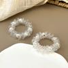 Ins Style Telephone Line Hair Ring Feminino Transparente Pérola Corda de Cabelo Alta Elástica Durável Faixa de Cabelo de Borracha Faixa de Cabeça Faixa de Cabeça