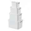Caja de almacenamiento portátil caja de plástico con tapa para libros bocadillos caja organizadora caja de almacenamiento para ropa juguetes