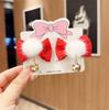 Nuevo tocado de princesa Hanfu para Año Nuevo, accesorios para el cabello con lazo para niños, pasador de bola de pelo para niñas, pasador para bebé, pinza de pico de pato