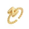 Australia, Europa antigua y Estados Unidos anillo abierto de 26 letras inglesas chapado en cobre simple de oro de 18 quilates anillo joker de nicho femenino
