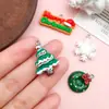 Copos de Nieve Navideños de Resina Árbol de Navidad Calcetines Navideños Colgante de Reno Muñeco de Nieve Llavero Creativo DIY Accesorios de Joyería