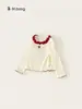 You Bao Huzhou Zhili Conjunto de Dos Piezas para Niñas Camiseta Jeans con Volantes de Color Contrastante Conjunto Infantil Elegante Moderno