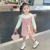 Vestidos para Niñas Otoño Nuevo Elegante Infantil 2026 Princesa Bebé Niña Faldas de Dibujos Animados Faldas de Lana para Bebé