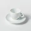 Conjunto Personalizado de Xícara e Pires de Café Branco Puro, Xícara Simples de Água em Cerâmica, Xícara de Café da Manhã Doméstica, Xícara de Chá da Tarde de Escritório