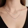 Collar Colgante Yuanfan S925 Plata de Ley Ojo del Diablo Incrustado con Diamantes de Nicho para Mujer, Cadena Clavicular de Mano de Fátima en Capas de Lujo Ligero