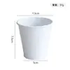 Cubo pequeño de hierro metálico, cubo de almacenamiento de papelería creativo, maceta para suculentas de balcón, portalápices de escritorio para oficina y estudio