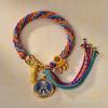 Cuerda de Mano Xizang Tejida a Mano Recurrente Cuerda de Mano Pequeña Pulsera Thangka Cuerda Thangka Dios de la Riqueza Madre Verde Zakilam
