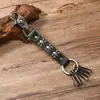 Chaveiro Decorativo de Couro com Liga de Três Caveiras Estilo Retrô Acessório Quente de Venda Transfronteiriça