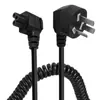Cable de Alimentación Nacional de Tres Pines Cola de Flor de Ciruelo 0.75 Metros Cobre Puro Estándar Europeo Tres Conductores Cable Resorte de Alimentación Telescópico