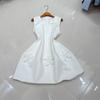 Vestido de Fiesta Australiano Transfronterizo Europeo y Americano de Cuello Delgado con Flor Hecha a Mano sin Mangas Elegante Vestidito