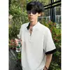 Camisa Polo de Moda Trendy para Hombre de Manga Corta Diseño Elegante para Hombre Media Cremallera Casual Versátil Camiseta Top