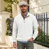 Ropa europea y americana para hombre transfronteriza, prendas de punto de cuello alto para primavera y otoño, sudadera casual de jacquard texturizado vintage con parche en la manga