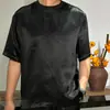 Camiseta Informal Versátil de Verano para Hombre 2026, Estilo Nuevo, Lujo Ligero, Nicho, Textura de Sarga, Caída Sedosa, Cuello Redondo