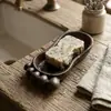 Ornamentação de Porta-Sabonete Criativo de Ferro Fundido Estilo Country Americano em Forma de Pé com Suporte de Drenagem, Essencial para Banheiro