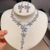 ¡Lujo europeo y americano! Collar de flor de circón de colores con gota de agua, cadena para clavícula de estilo court vintage, joyería de lujo ligero de alta gama