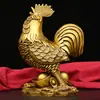 Adornos de Latón del Zodíaco Chino de Pollo Tamaño Grande y Pequeño Gallo de Latón Pollo de Dinero Pollo Yuanbao Decoración para el Hogar Artesanía Adornos