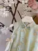 Conjunto Novo de Verão Estilo Chinês Nacional para Meninas, Hanfu Aprimorado Botão de Brocado Floral Conjunto de Duas Peças, Fashion para Meninas