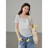 Camiseta casual de verano a rayas sin hombros ajustada estilo coreano 2026 nuevo top de manga corta para ir al trabajo BD228