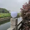 Luminária de pilar para portão de pátio externo movida a energia solar, luz decorativa redonda de acrílico para vila, à prova d'água e automática