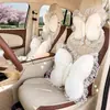 Reposacabezas de Coche, Universal para Todas las Estaciones, Asiento de Coche Lindo con Lazo, Almohada para el Cuello, Cojín, Soporte Lumbar de Peluche para Coche de Invierno
