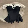 Top Preto Strapless Justo Estilo Desejo Puro com Acabamento Franzido