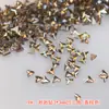 Mini Pedrería para Uñas Color Champán, Mini Pedrería Brillante Irregular Biselada de Fondo Plano para Uñas, Decoraciones de Uñas Tipo Gota de Agua