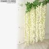 Flor de Feijão Glicínia Estendida de 3 Cabeças, Cordão de Flor de Feijão Rattan Decoração de Fundo de Casamento, Fábrica de Videira de Flor Simulada Venda Direta Atacado
